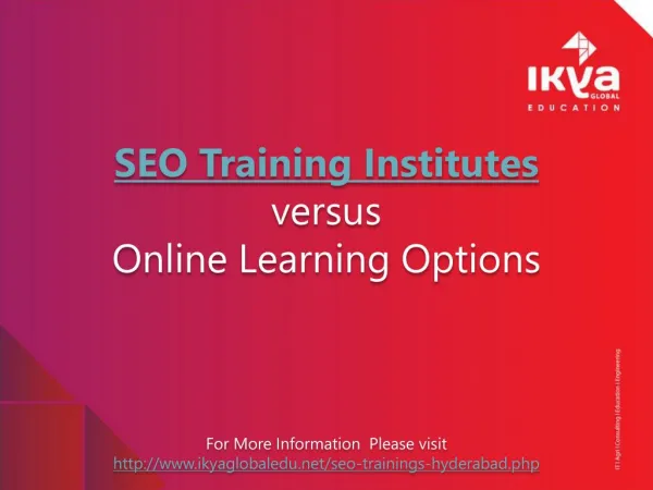 Seo training institutes versus online learning options