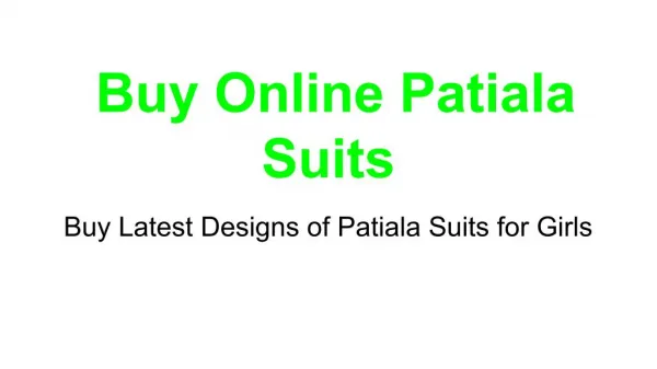 buy latest Online Patiala Suits