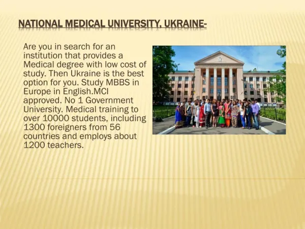 Get MBBS Admission in Ukraine at Affordable Course Fees