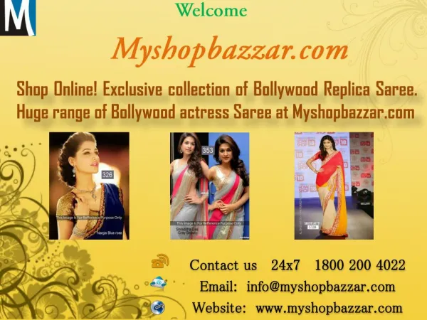 Online Shop for Bollywood Replica Sarees
