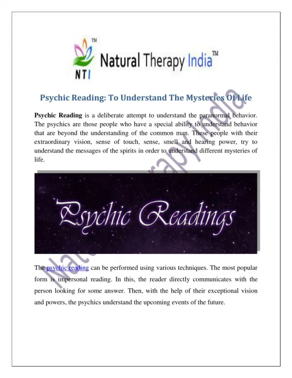 Psychic Reading | Best Psychic Reader In India