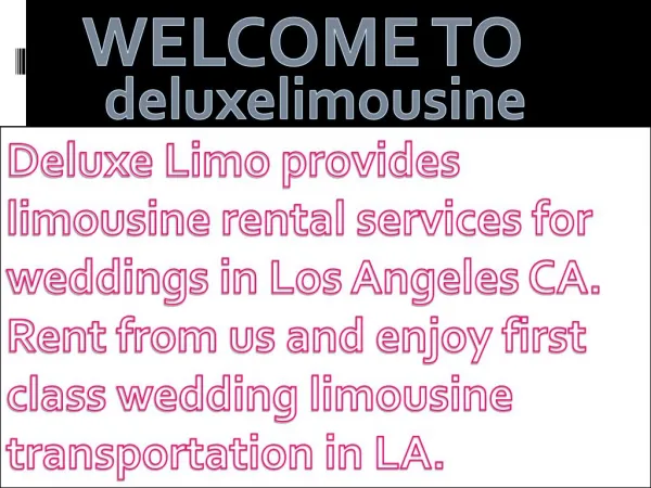 Los angeles limo for wedding