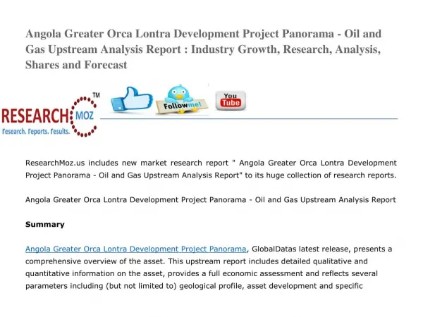 Angola Greater Orca Lontra Development Project Panorama - Oil and Gas Upstream Analysis Report