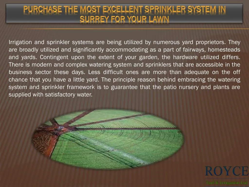 purchase the most excellent sprinkler system in surrey for your lawn