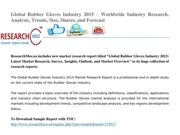 Global Rubber Gloves Industry 2015 Market Research Report