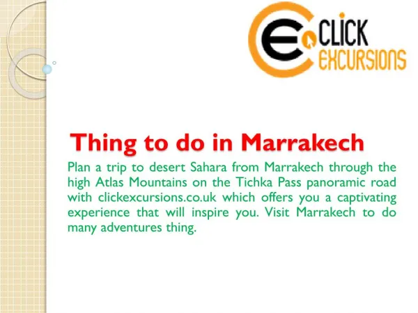 Thing to do in Marrakech
