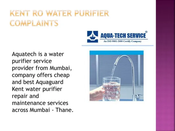 Kent ro Water Purifier Complaints
