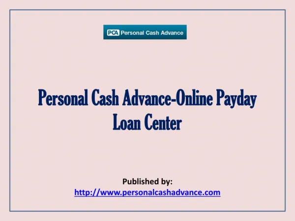Personal Cash Advance-Online Payday Loan Center
