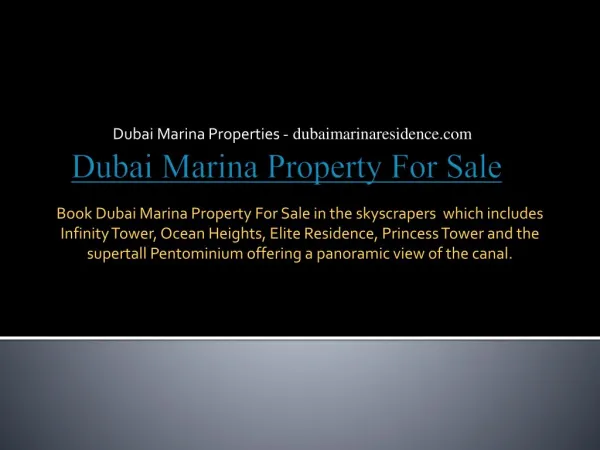Dubai marina Property for Sale