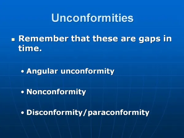 Unconformities