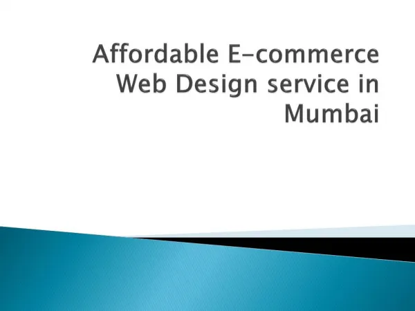 Affordable E-commerce Web Design service in Mumbai