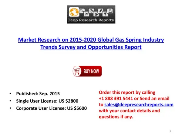 Global Gas Spring Market Development Trend Analysis 2015-2020 Report