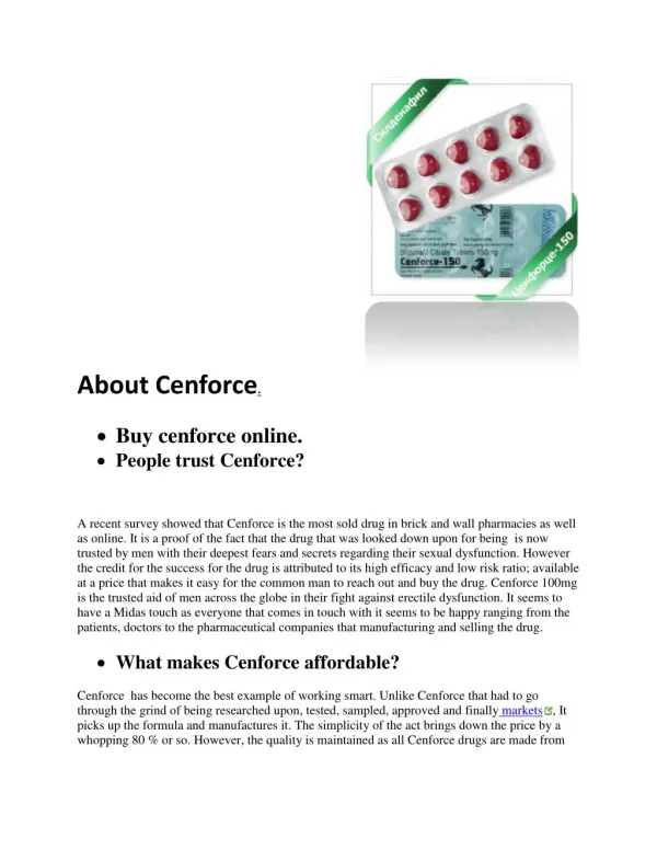 Cenforce Online >> Best Prices >> 100mg / 50mg / 25mg / 120mg / 150mg / 200mg Centurion Laboratories Products /buy-cenfo