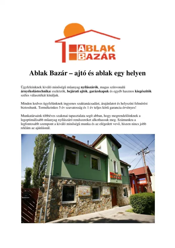 Ablak, ajtó, bejárati és erkély ajtó egy helyen!