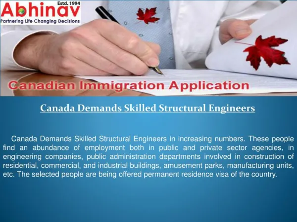 Canada Demands Skilled Structural Engineers