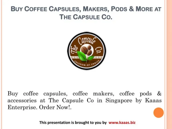 Buy coffee capsules, makers, pods & more at The Capsule Co