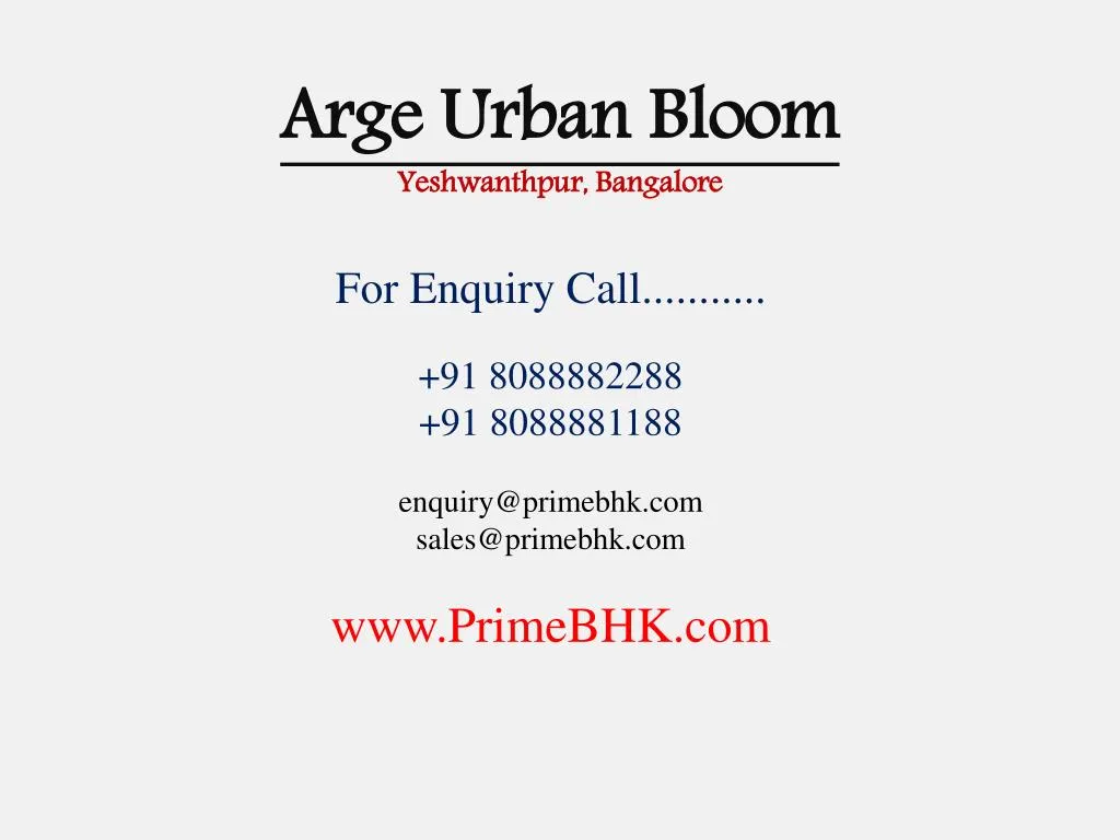 arge urban bloom yeshwanthpur bangalore