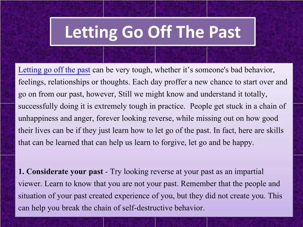 letting go off the past