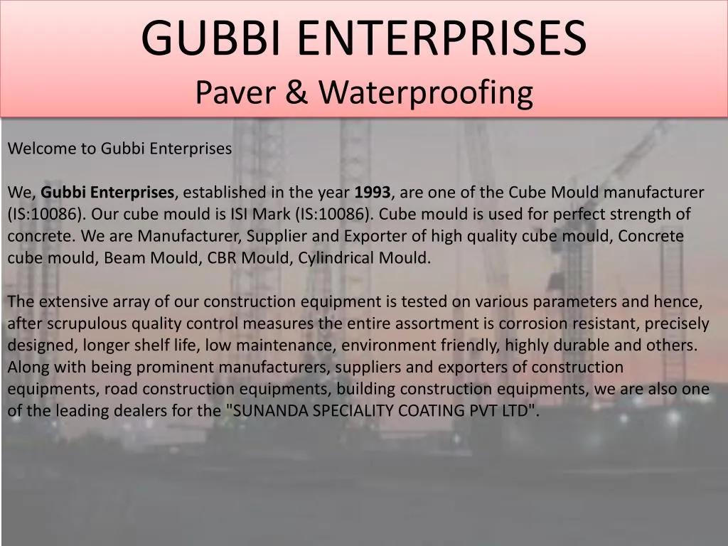 gubbi enterprises paver waterproofing