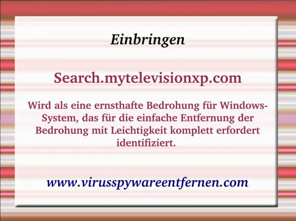 Handbuch Leitfaden Deinstallieren Search.mytelevisionxp.com