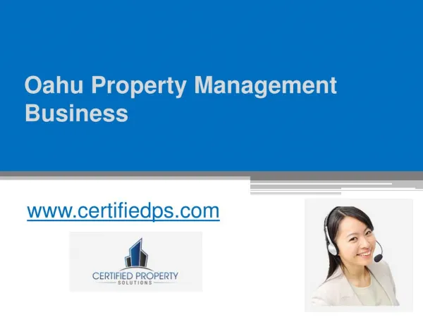 Property Management Business in Oahu - www.certifiedps.com