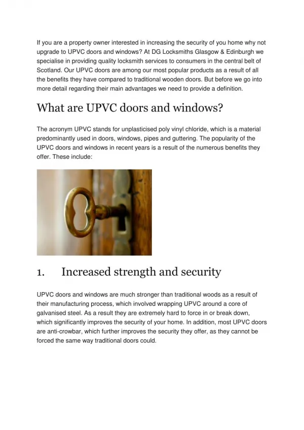 The benefits of using UPVC doors