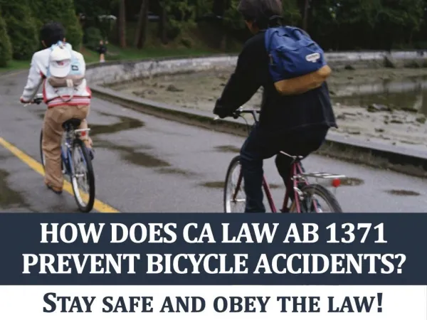 How Does CA Law AB 1371 Prevent Bicycle Accidents