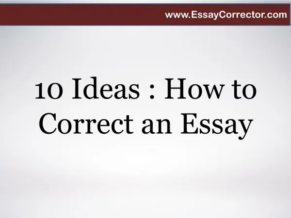 10 ideas how to correct an essay