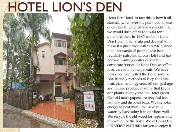 Hotel Lion's Den