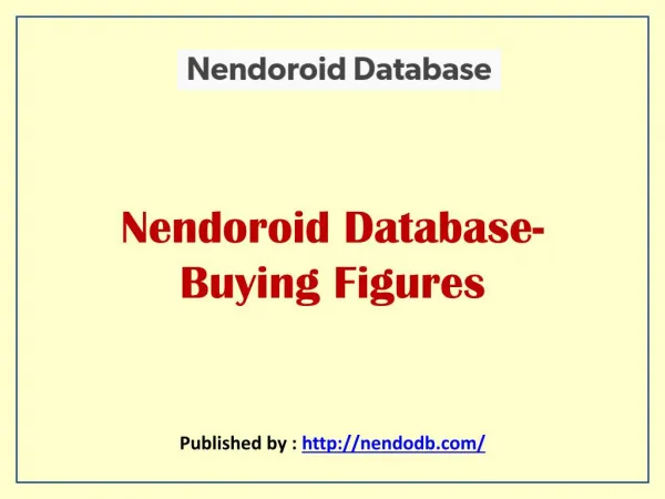 Nendoroid Database-Buying Figures
