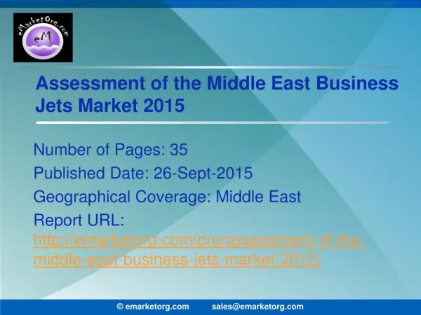 Middle East business jets industry scenario and future prospects to 2023