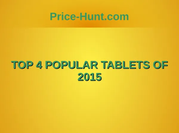 Top 4 Tablets of 2015