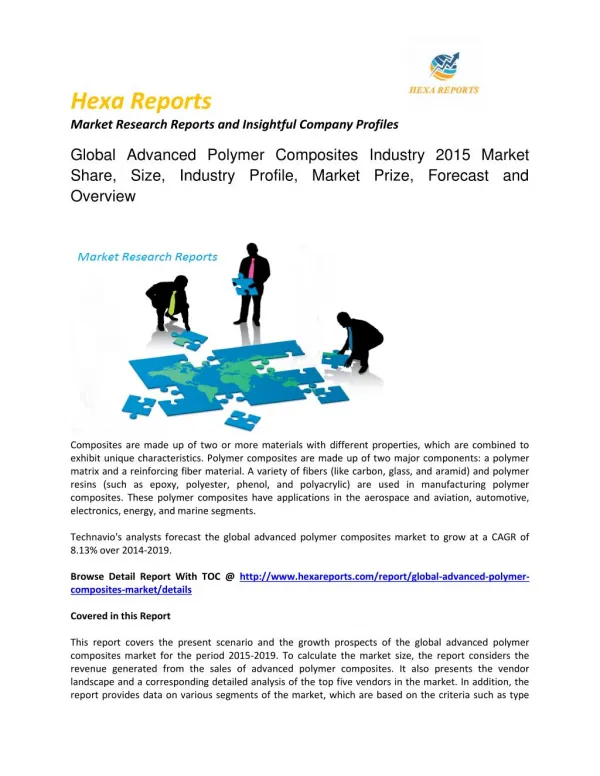Advanced Polymer Composites Industry 2015 Market Size, Share, trends and Forecast 2015 – 2019