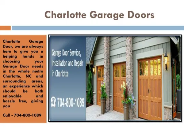 Garage Door Repair Charlotte NC, Openers & Installation Company