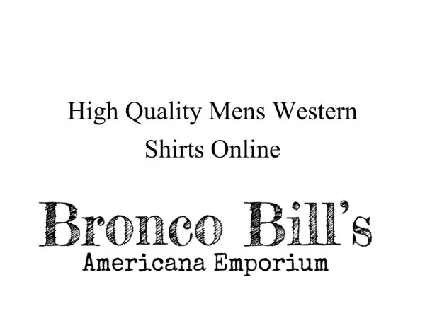 High Quality Mens Western Shirts Online