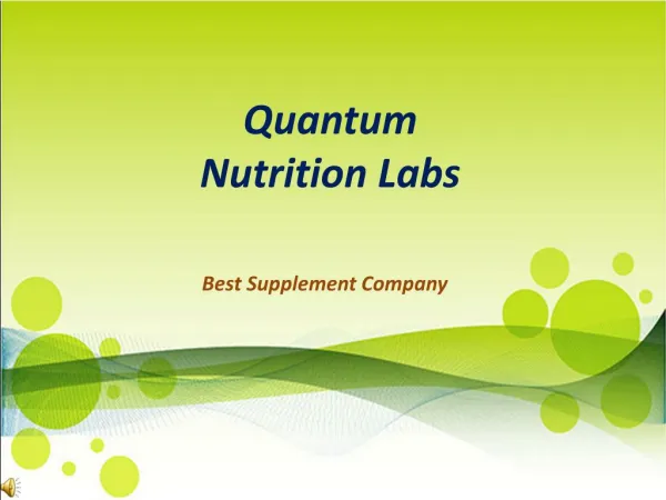 Featuring Quantum Nutrition Labs Health Supplement