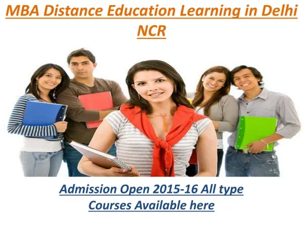 Distance Education MBA in India|Admission 2015-16