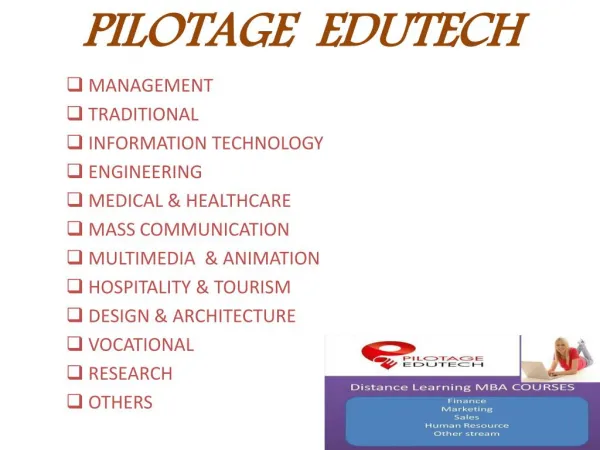 Distance education centre India | Pilotage Edutech