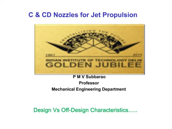 C CD Nozzles for Jet Propulsion