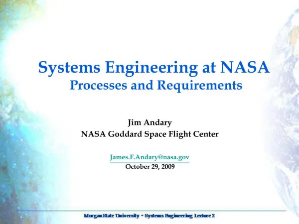 Systems Engineering at NASA Processes and Requirements