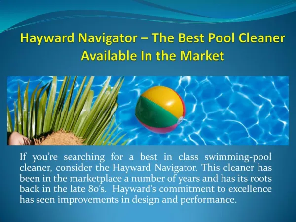 Hayward Navigator – The Best Pool Cleaner Available In the Market