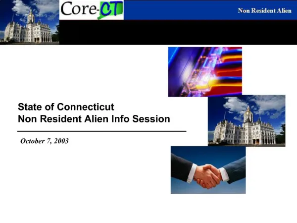 State of Connecticut Non Resident Alien Info Session