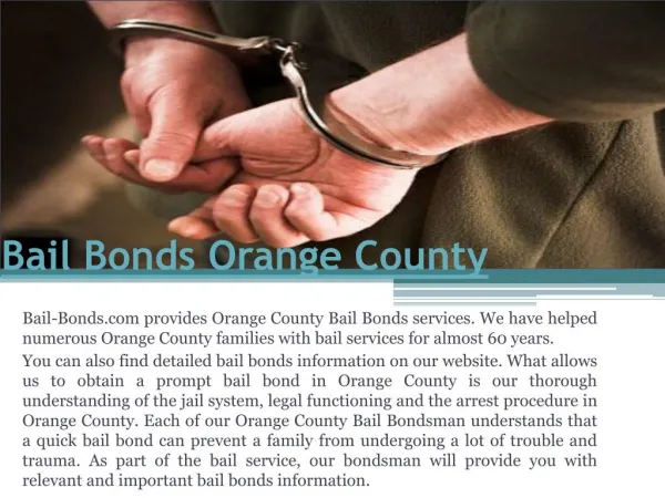 Bail Bond Orange County