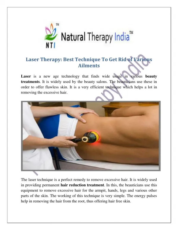 Laser Therapy Treatment in India | Laser Hair Therapy Experts | Clinic