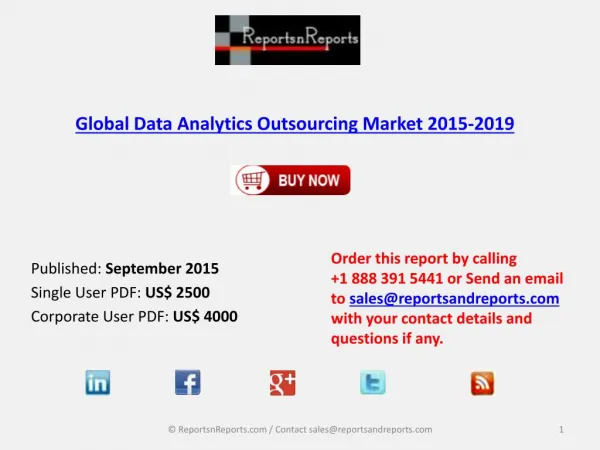Overview on Data Analytics Outsourcing Market and Growth Report 2015-2019