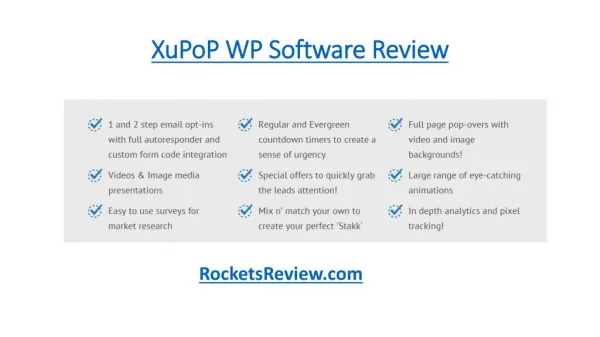 XuPoP WP Software Review