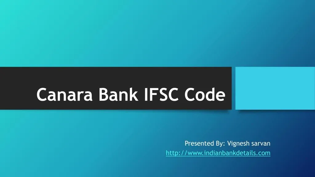 canara bank ifsc code