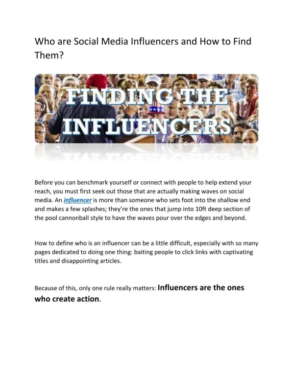 Who Are Social Media Influencers And How To Find Them?