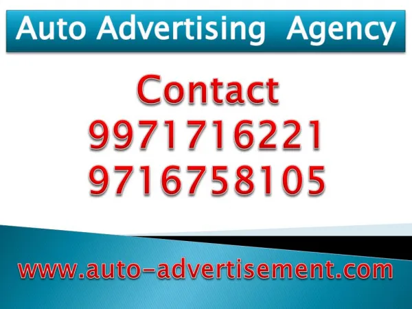 Auto Advertising Agency,9971716221