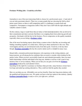 Freelance Writing Jobs - Creativity at Its Best - slide 1